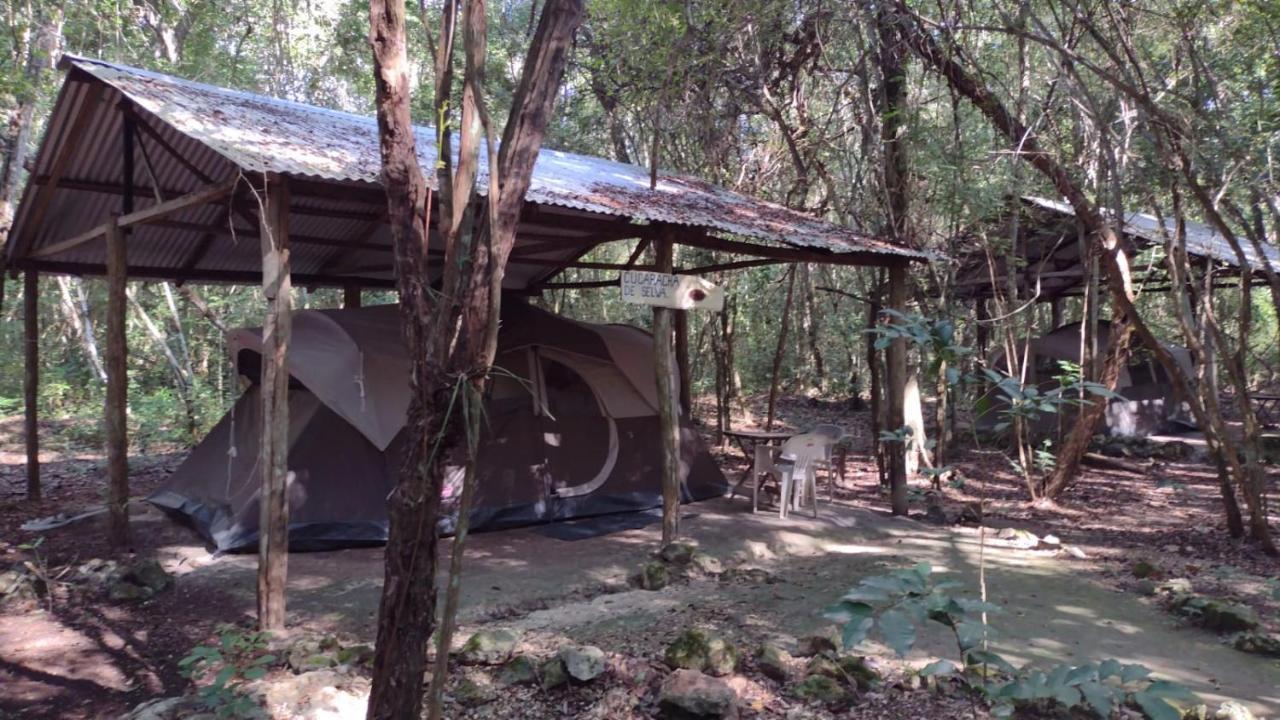 Campamento Yaax Che en Calakmul Conhuas Buitenkant foto